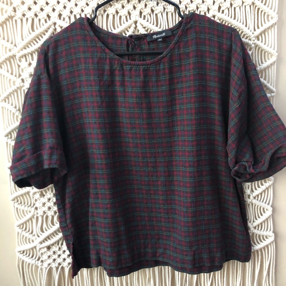 EUC Madewell plaid top
